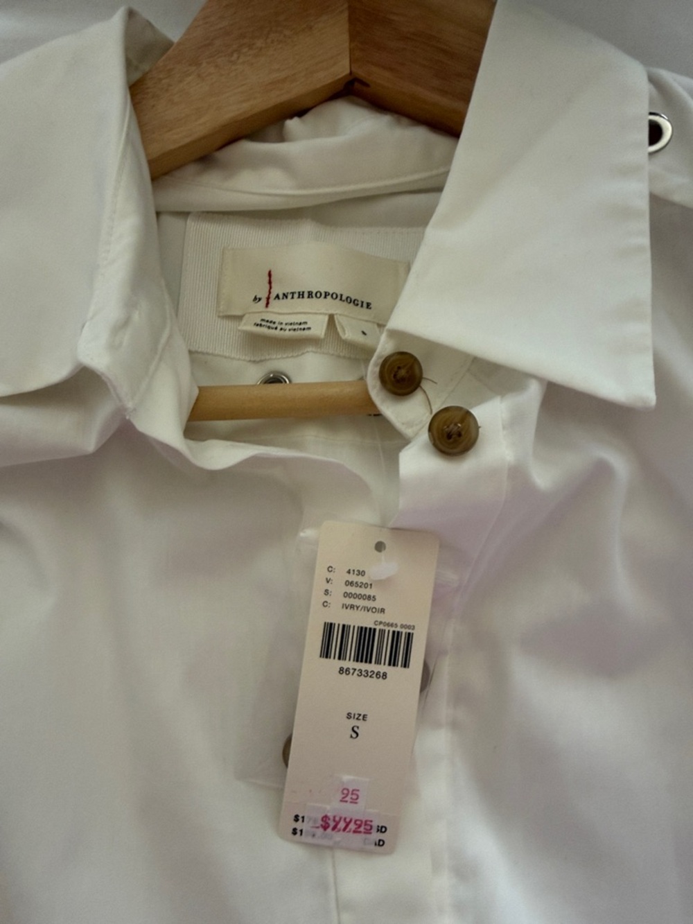 By Anthropologie Long-Sleeve Pleated Mini Shirt Dress - Picture 8 of 8